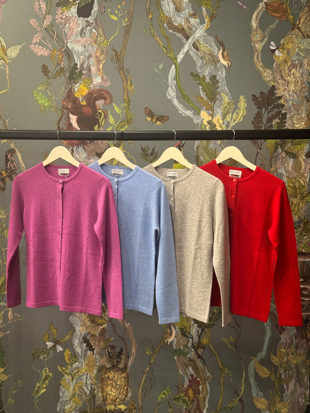 Women's Cashmere High Button Cardigan