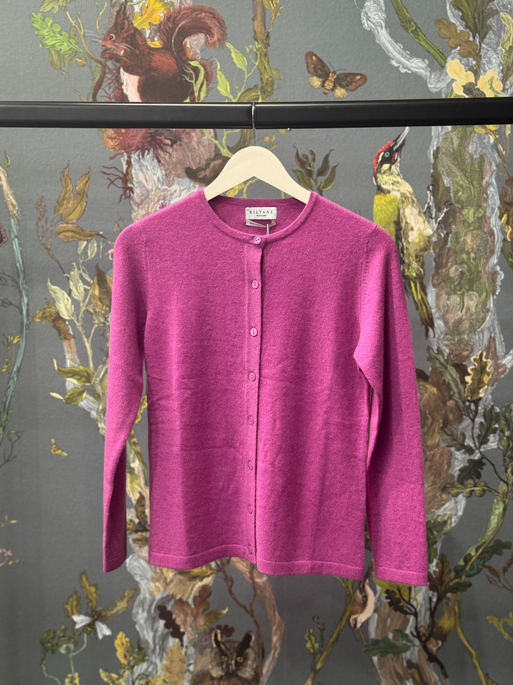 Women's Cashmere High Button Cardigan