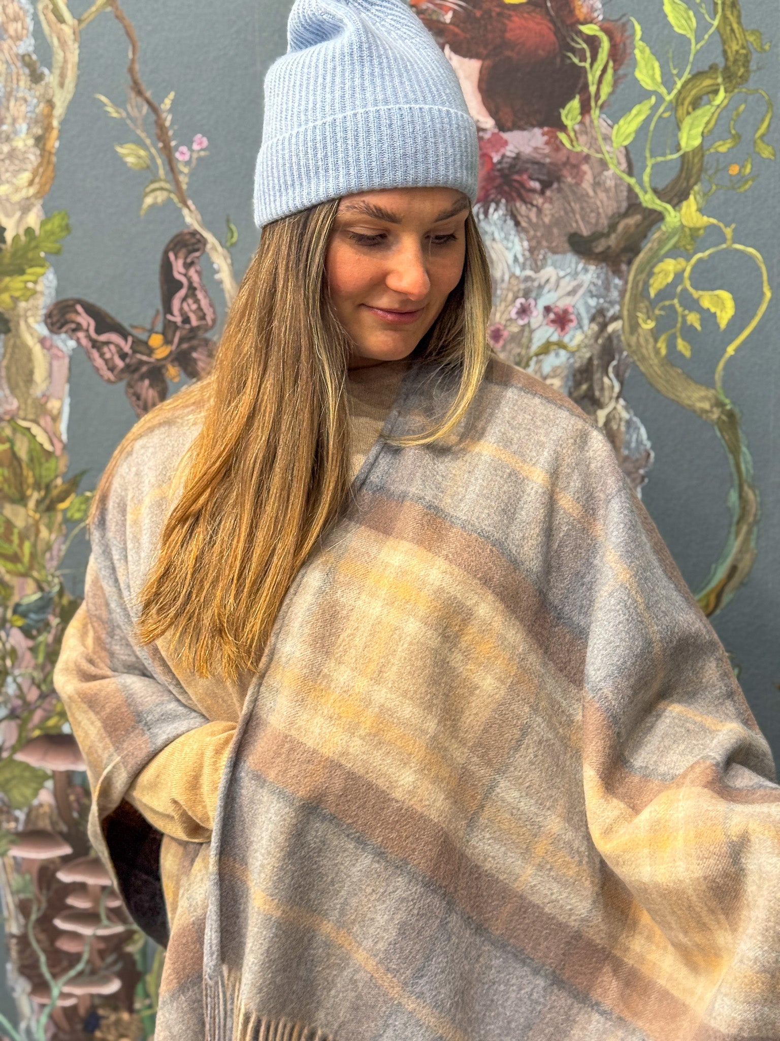 Heritage Tartan Cashmere Serape - Mackellar Natural