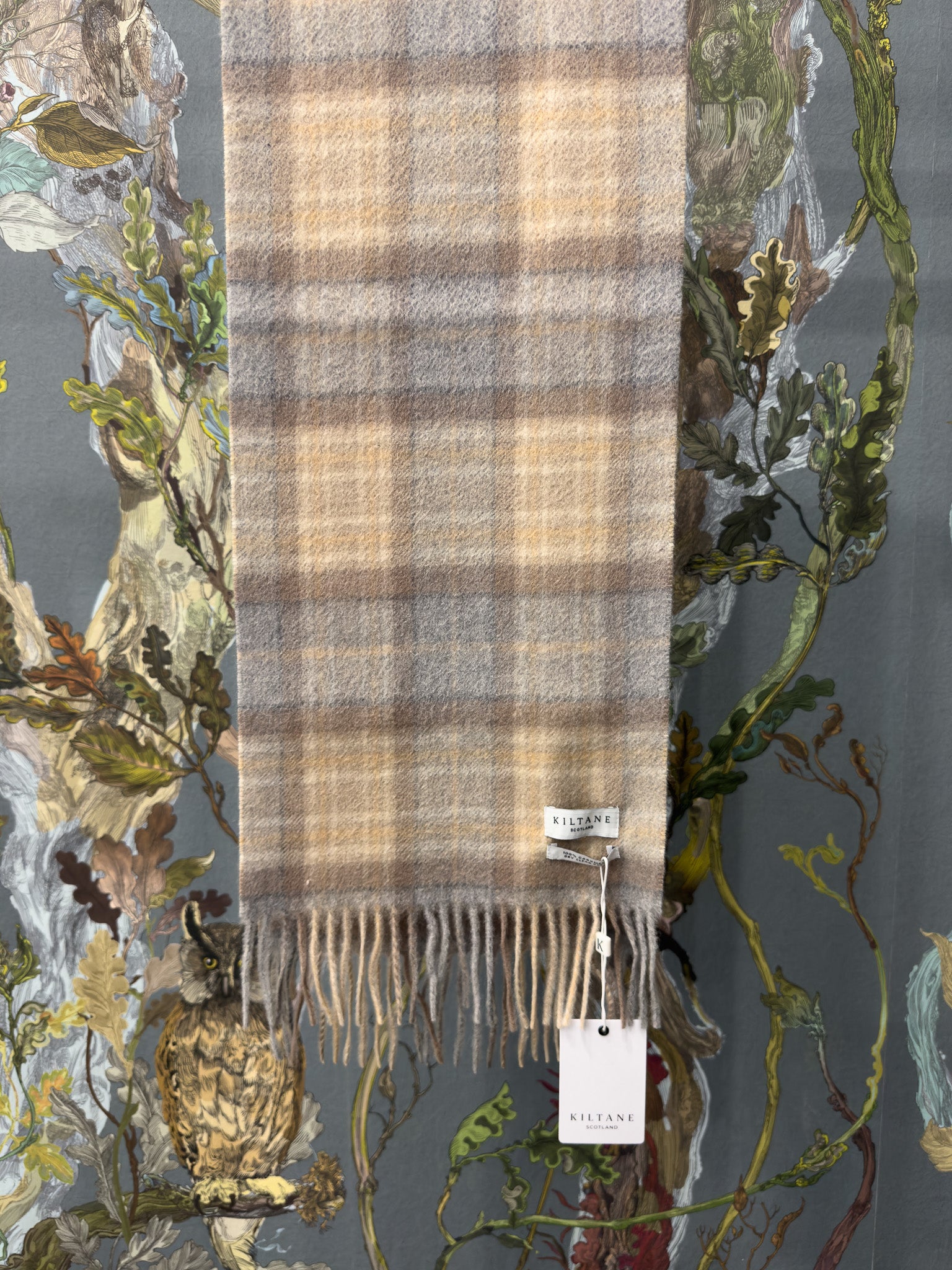 Heritage Tartan Cashmere Scarf - Mackellar Natural